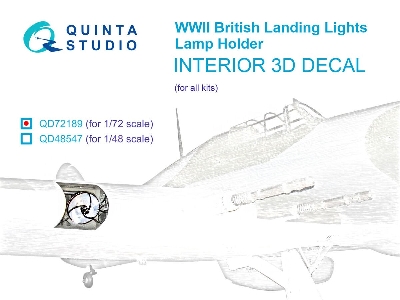 Lamp Holder For Wwii British Landing Lights 3d-printed & Coloured Interior On Decal Paper (For All Kits) - zdjęcie 1