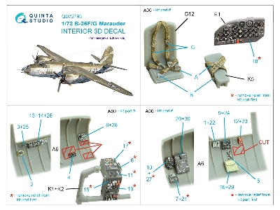 B-26 F/G Marauder - 3d-printed & Coloured Interior On Decal Paper (For Hasegawa Kits) - zdjęcie 2