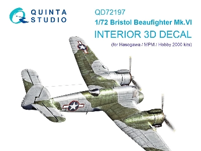 Bristol Beaufighter Mk.Vi - 3d-printed & Coloured Interior On Decal Paper (For Hasegawa / Mpm And Hobby 2000kits) - zdjęcie 1