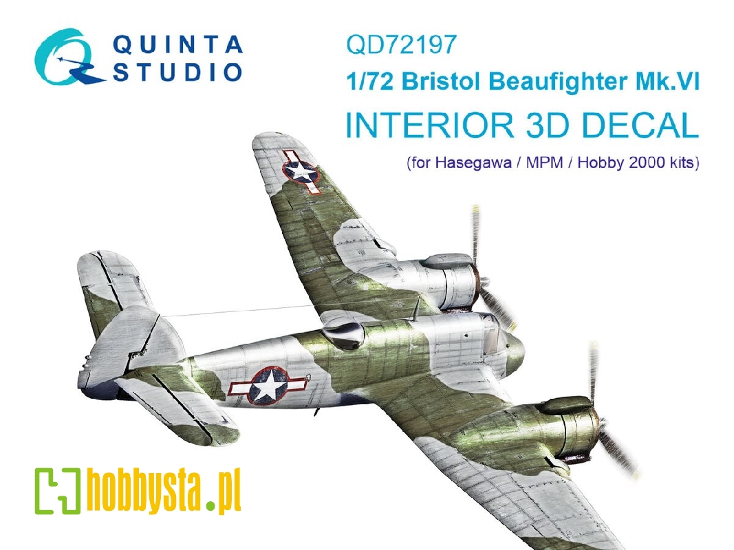 Bristol Beaufighter Mk.Vi - 3d-printed & Coloured Interior On Decal Paper (For Hasegawa / Mpm And Hobby 2000kits) - zdjęcie 1 Bristol Beaufighter Mk.Vi - 3d-printed & Coloured Interior On Decal Paper (For Hasegawa / Mpm And Hobby 2000kits) - zdjęcie 1