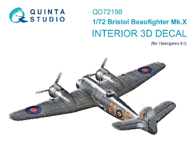 Bristol Beaufighter Mk.X - 3d-printed & Coloured Interior On Decal Paper (For Hasegawa Kits) - zdjęcie 1