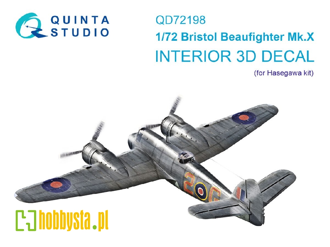 Bristol Beaufighter Mk.X - 3d-printed & Coloured Interior On Decal Paper (For Hasegawa Kits) - zdjęcie 1
