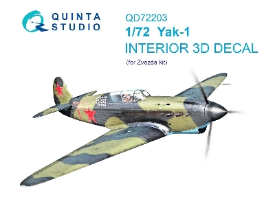 Yakowlev Yak-1 - 3d-printed & Coloured Interior On Decal Paper (For Zvezda Kits) - zdjęcie 1