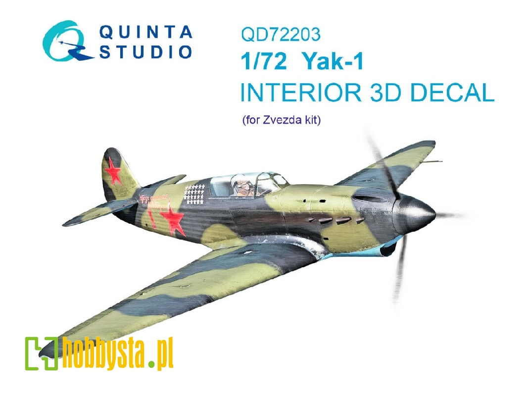 Yakowlev Yak-1 - 3d-printed & Coloured Interior On Decal Paper (For Zvezda Kits) - zdjęcie 1