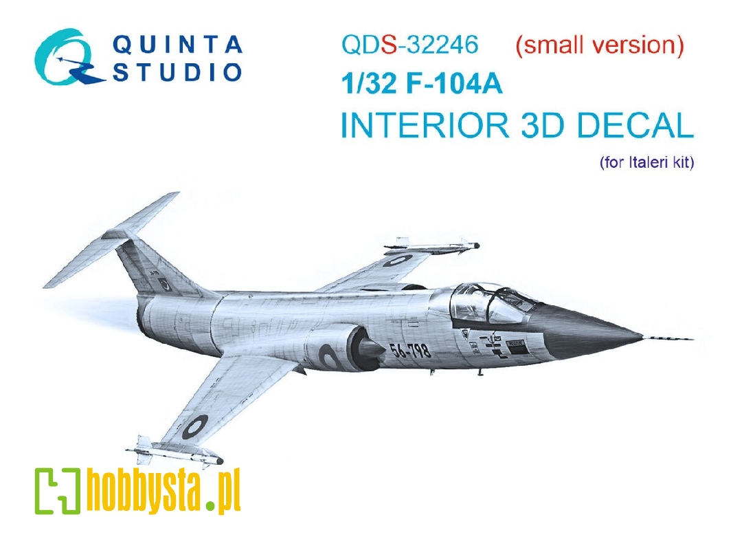 F-104 A - 3d-printed & Coloured Interior On Decal Paper (For Italeri Kits / Small Version) - zdjęcie 1