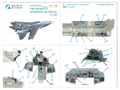 Tornado F.3 - 3d-printed & Coloured Interior With 3d-printed Resin Parts (For Revell Kits / Small Version) - zdjęcie 2
