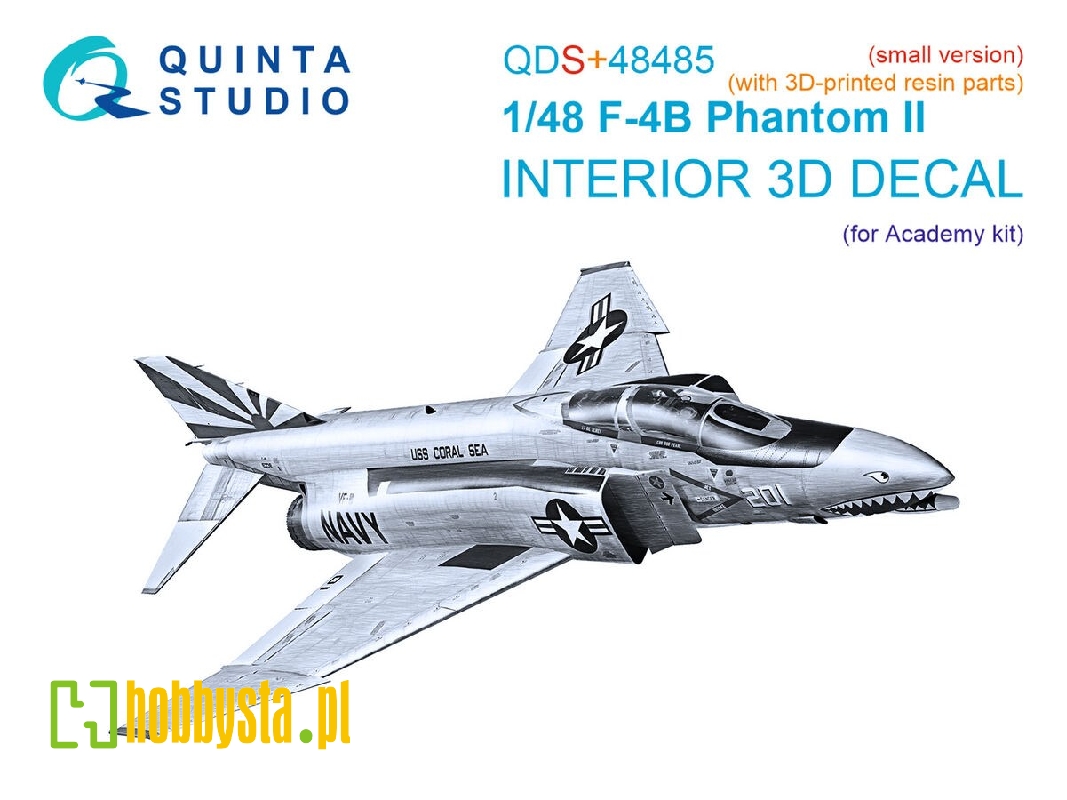 F-4 B Phantom Ii - 3d-printed & Coloured Interior With 3d-printed Resin Parts (For Academy Kits / Small Version) - zdjęcie 1 F-4 B Phantom Ii - 3d-printed & Coloured Interior With 3d-printed Resin Parts (For Academy Kits / Small Version) - zdjęcie 1