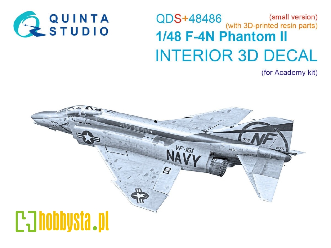 F-4 N Phantom Ii - 3d-printed & Coloured Interior With 3d-printed Resin Parts (For Academy Kits / Small Version) - zdjęcie 1 F-4 N Phantom Ii - 3d-printed & Coloured Interior With 3d-printed Resin Parts (For Academy Kits / Small Version) - zdjęcie 1