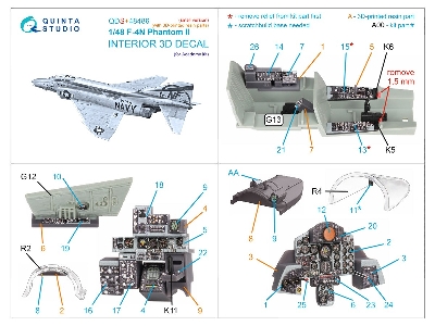 F-4 N Phantom Ii - 3d-printed & Coloured Interior With 3d-printed Resin Parts (For Academy Kits / Small Version) - zdjęcie 2