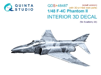F-4 C Phantom Ii  - 3d-printed & Coloured Interior With 3d-printed Resin Parts (For Academy Kits / Small Version) - zdjęcie 1