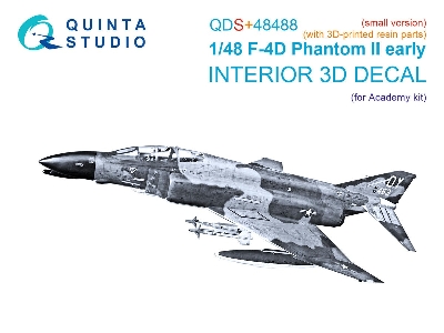 F-4 D Early Phantom Ii  - 3d-printed & Coloured Interior With 3d-printed Resin Parts (For Academy Kits / Small Version) - zdjęc