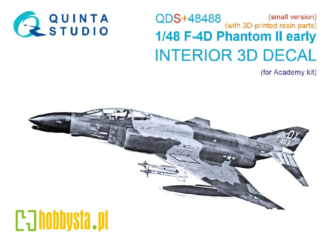 F-4 D Early Phantom Ii - 3d-printed & Coloured Interior With 3d-printed Resin Parts (For Academy Kits / Small Version) - zdjęc F-4 D Early Phantom Ii - 3d-printed & Coloured Interior With 3d-printed Resin Parts (For Academy Kits / Small Version) - zdjęc