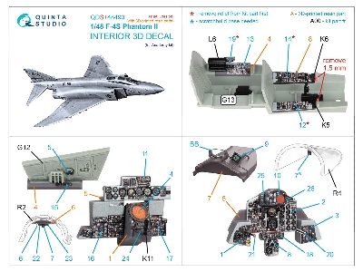 F-4 S Phantom Ii  - 3d-printed & Coloured Interior With 3d-printed Resin Parts (For Academy Kits / Small Version) - zdjęcie 2