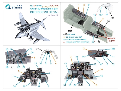 F-4 D Late Phantom Ii  - 3d-printed & Coloured Interior With 3d-printed Resin Parts (For Academy Kits / Small Version) - zdjęci