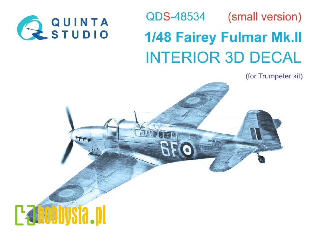 Fairey Fulmar Mk.Ii - 3d-printed & Coloured Interior On Decal Paper (For Trumpeter Kits / Small Version) - zdjęcie 1 Fairey Fulmar Mk.Ii - 3d-printed & Coloured Interior On Decal Paper (For Trumpeter Kits / Small Version) - zdjęcie 1