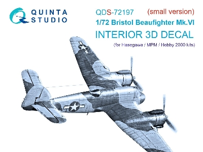 Bristol Beaufighter Mk.Vi - 3d-printed & Coloured Interior On Decal Paper (For Hasegawa / Mpm And Hobby 2000 Kits / Small Versio