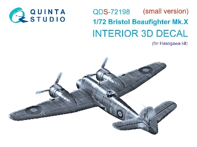 Bristol Beaufighter Mk.X - 3d-printed & Coloured Interior On Decal Paper (For Hasegawa Kits / Small Version) - zdjęcie 1