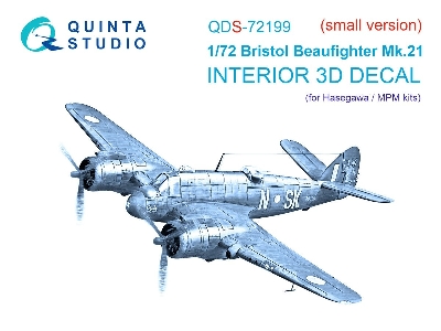 Bristol Beaufighter Mk.21 - 3d-printed & Coloured Interior On Decal Paper (For Hasegawa And Mpm Kits / Small Version) - zdjęcie