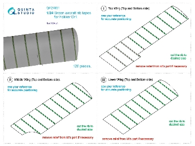 Green Rib Tapes For Fokker Dr.I (For All Kits) - zdjęcie 2