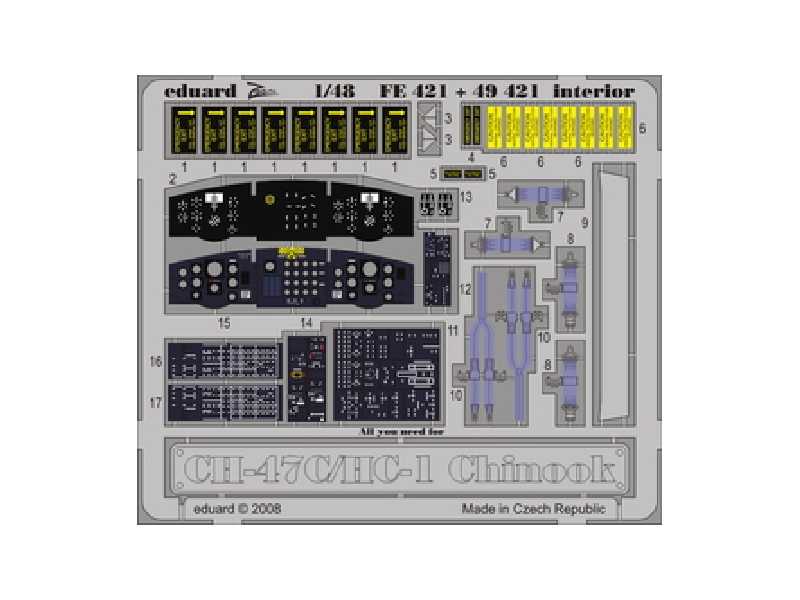 CH-47C/ HC-1 Chinook interior S. A. 1/48 - Italeri - blaszki - zdjęcie 1 CH-47C/ HC-1 Chinook interior S. A. 1/48 - Italeri - blaszki - zdjęcie 1