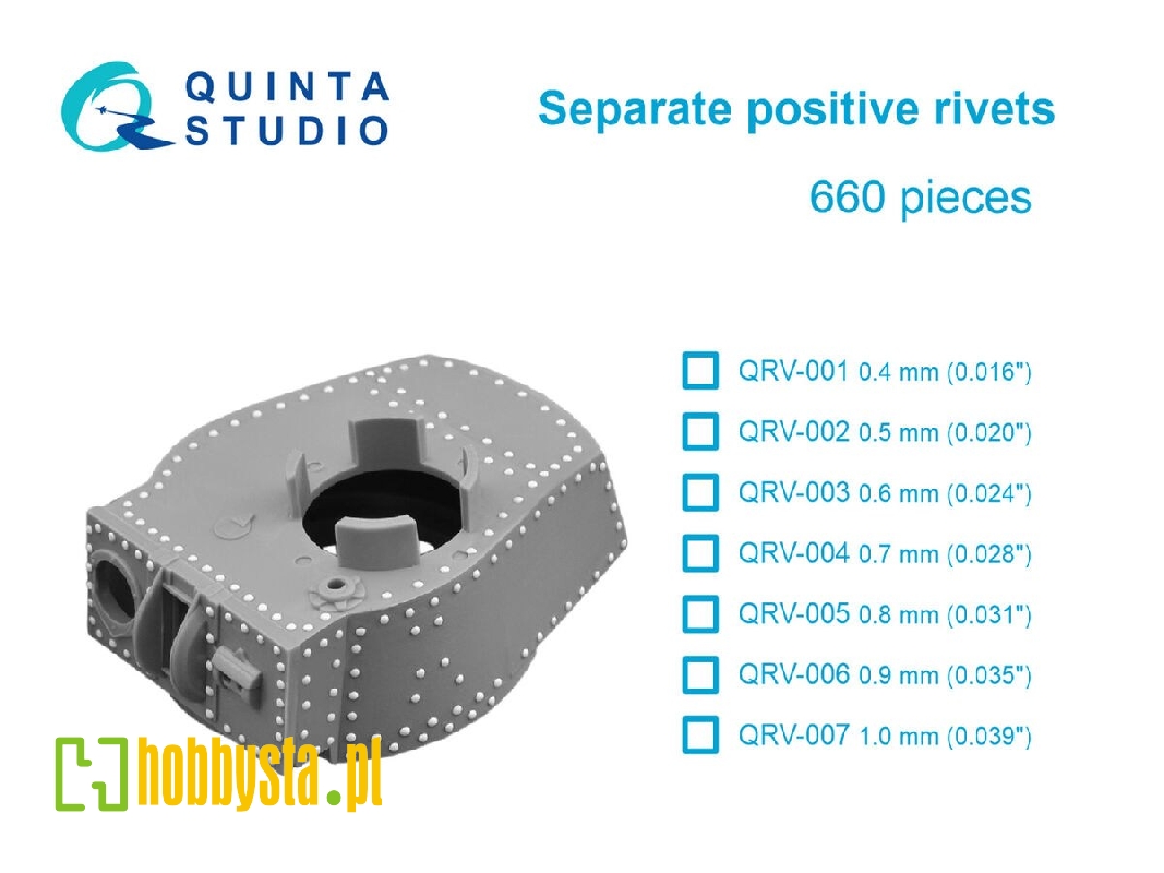 Separate Positive Rivets - 0.5mm (0.020") / 660 Pcs - zdjęcie 1 Separate Positive Rivets - 0.5mm (0.020") / 660 Pcs - zdjęcie 1