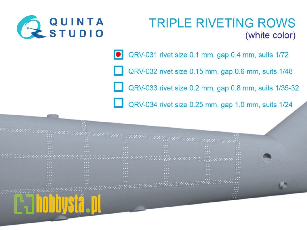 Triple Riveting Rows (Rivet Size 0.10 Mm, Gap 0.4 Mm) - zdjęcie 1 Triple Riveting Rows (Rivet Size 0.10 Mm, Gap 0.4 Mm) - zdjęcie 1