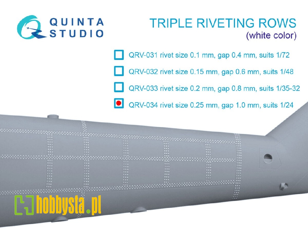 Triple Riveting Rows (Rivet Size 0.25 Mm, Gap 1.0 Mm) - zdjęcie 1 Triple Riveting Rows (Rivet Size 0.25 Mm, Gap 1.0 Mm) - zdjęcie 1