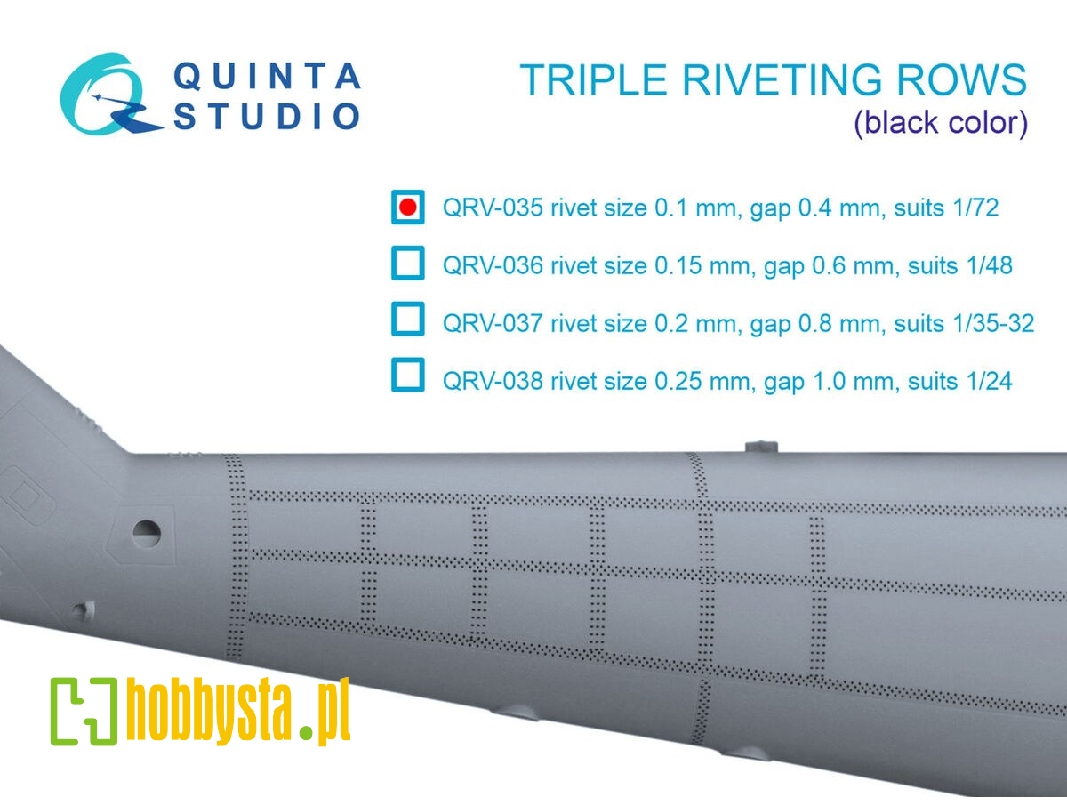 Triple Riveting Rows (Rivet Size 0.10 Mm, Gap 0.4 Mm) - zdjęcie 1 Triple Riveting Rows (Rivet Size 0.10 Mm, Gap 0.4 Mm) - zdjęcie 1