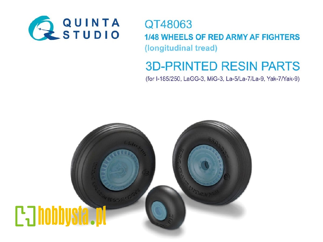 Wheels Set For Lagg-3 / Mig-3 / La-5 / La-7 / La-9 / Yak-7 / Yak-9 / I-185 And I-250 - Longitudinal Tread (Fpr All Kits) - zdję Wheels Set For Lagg-3 / Mig-3 / La-5 / La-7 / La-9 / Yak-7 / Yak-9 / I-185 And I-250 - Longitudinal Tread (Fpr All Kits) - zdję