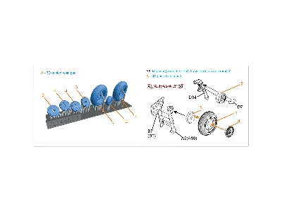 Wheels Set For Lagg-3 / Mig-3 / La-5 / La-7 / La-9 / Yak-7 / Yak-9 / I-185 And I-250 - Longitudinal Tread (Fpr All Kits) - zdję