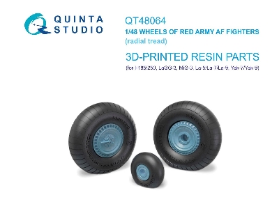 Wheels Set For Lagg-3 / Mig-3 / La-5 / La-7 / La-9 / Yak-7 / Yak-9 / I-185 And I-250 - Radial Tread (Fpr All Kits) - zdjęcie 1