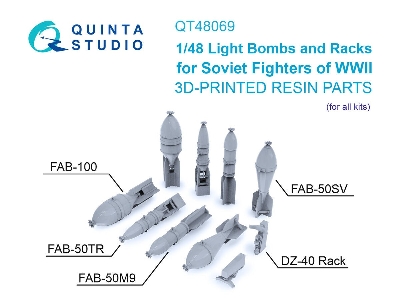 Fab-100 And Fab-50 Family Bombs / Dz-40 Racks For Fighters Of The Red Army, Wwii (For All Kits) - zdjęcie 1