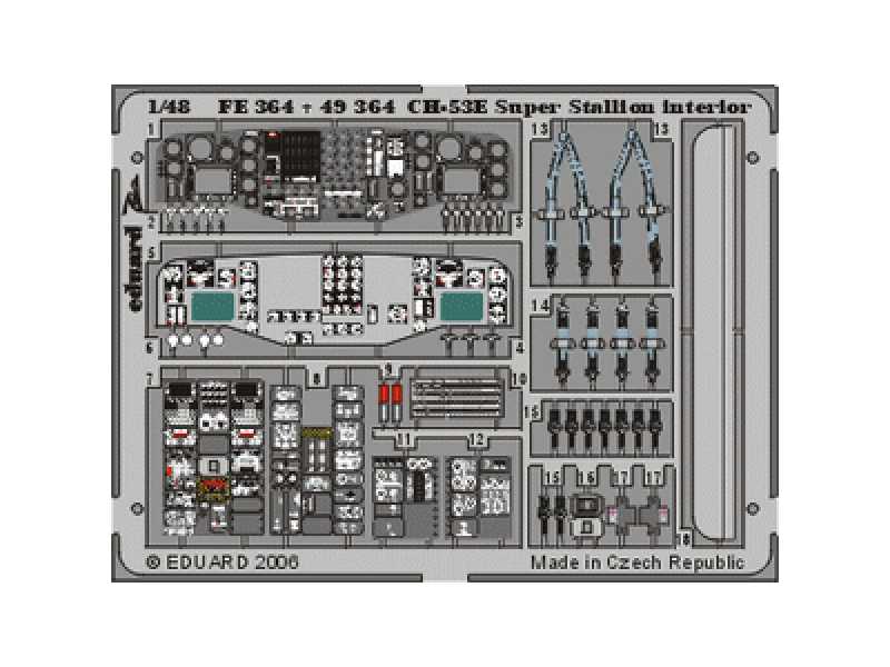 CH-53E interior 1/48 - Academy Minicraft - blaszki - zdjęcie 1 CH-53E interior 1/48 - Academy Minicraft - blaszki - zdjęcie 1