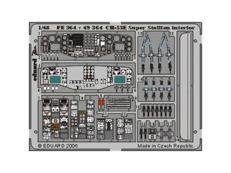  CH-53E interior 1/48 - Academy Minicraft - blaszki - zdjęcie 1