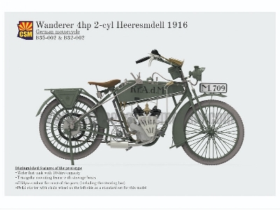 Wanderer 4ps 1916 Heeresmdell Motorcycle (3d-printed) - zdjęcie 1