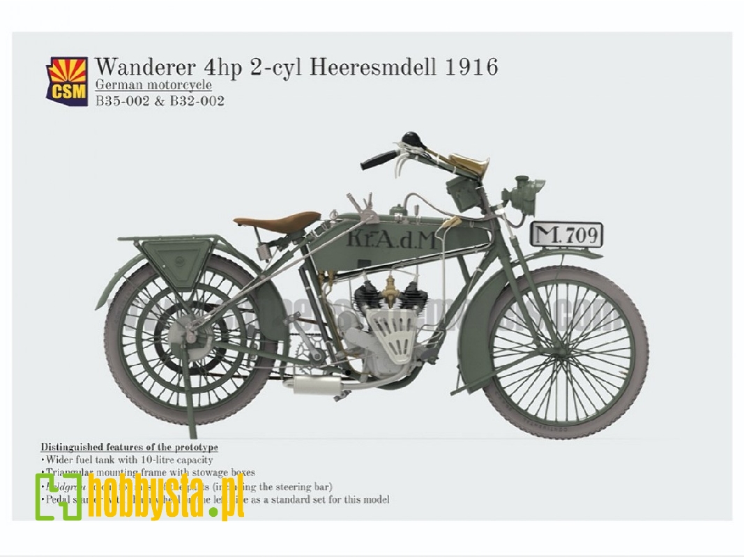 Wanderer 4ps 1916 Heeresmdell Motorcycle (3d-printed) - zdjęcie 1 Wanderer 4ps 1916 Heeresmdell Motorcycle (3d-printed) - zdjęcie 1