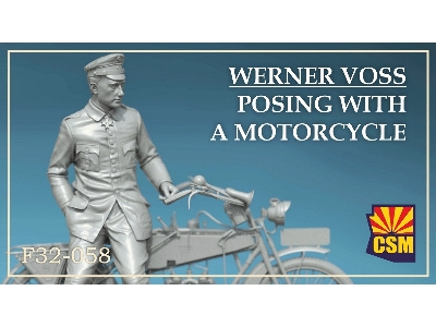 Werner Voss Posing With A Motorcycle - zdjęcie 1