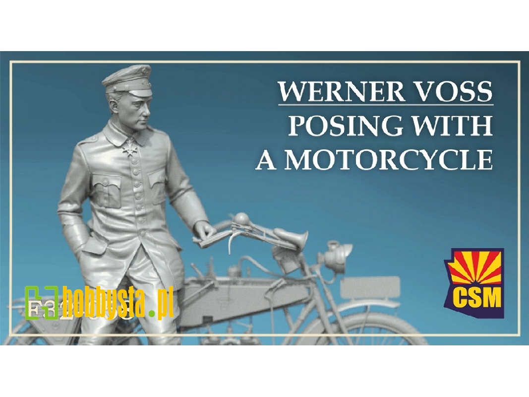Werner Voss Posing With A Motorcycle - zdjęcie 1
