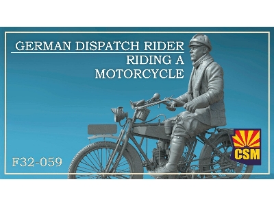 German Dispatch Rider Riding A Motorcycle - zdjęcie 1
