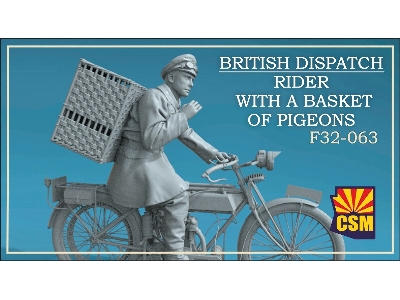 British Dispatch Rider With A Basket Of Pigeons - zdjęcie 1