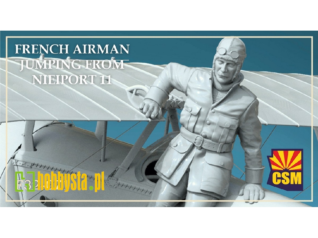 French Airman Jumping From His Nieuport - zdjęcie 1 French Airman Jumping From His Nieuport - zdjęcie 1