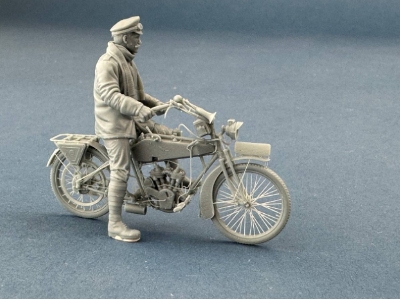 German Dispatch Rider Standing With A Motorcycle - zdjęcie 4