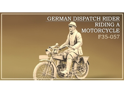 German Dispatch Rider Riding A Motorcycle - zdjęcie 1