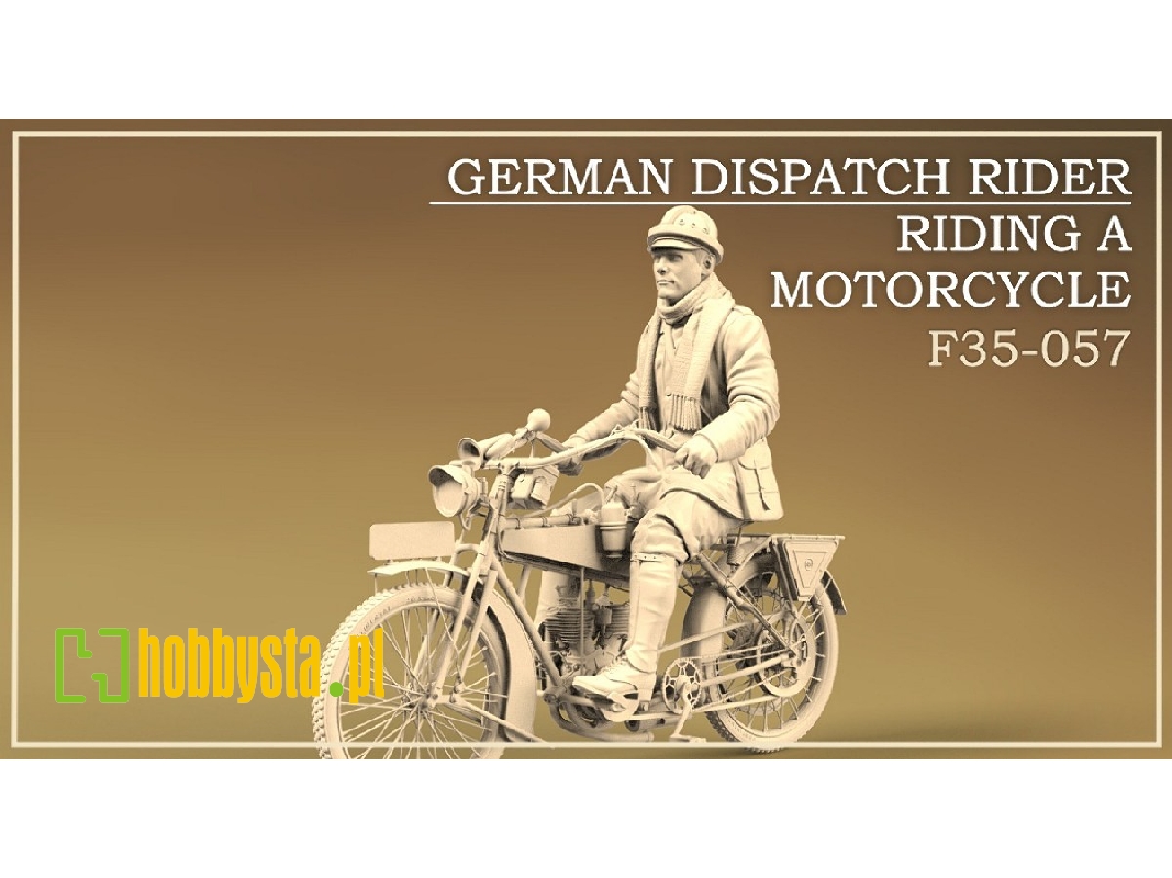 German Dispatch Rider Riding A Motorcycle - zdjęcie 1 German Dispatch Rider Riding A Motorcycle - zdjęcie 1
