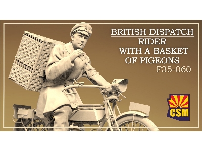 British Dispatch Rider With A Basket Of Pigeons - zdjęcie 1