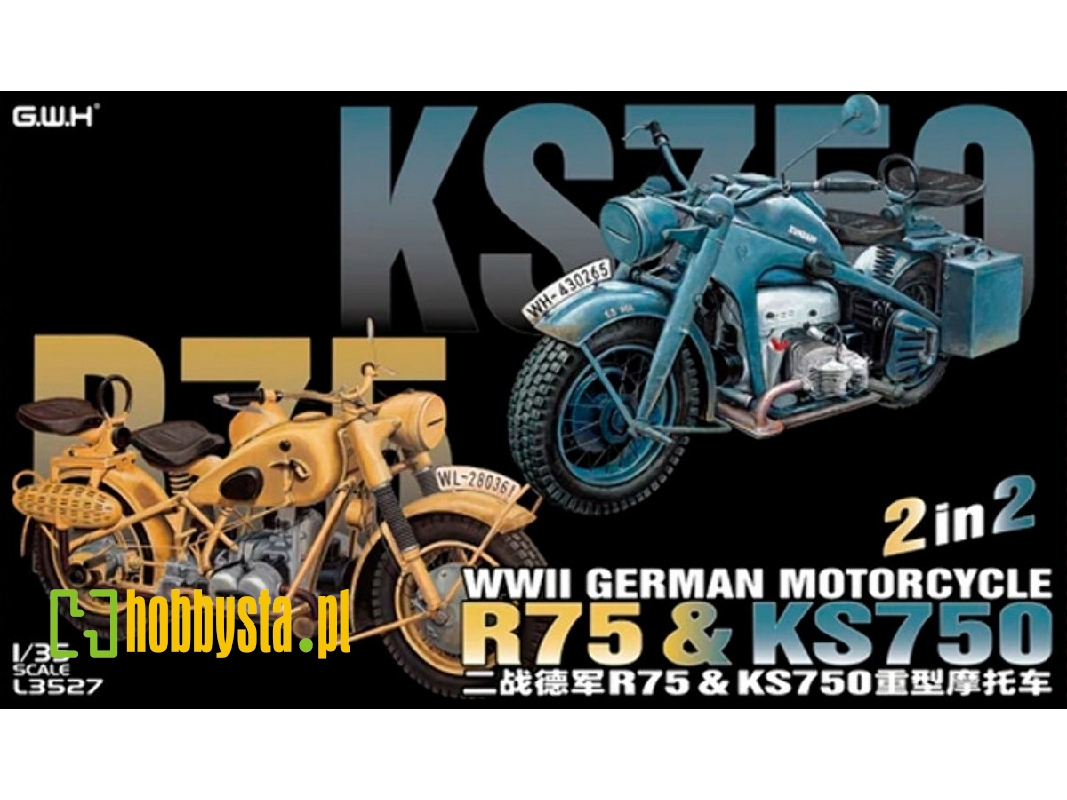 German Wwii Motorcycle R75 & Ks750 (2 In 1) - zdjęcie 1 German Wwii Motorcycle R75 & Ks750 (2 In 1) - zdjęcie 1