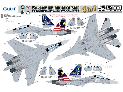 Su-30 Mkm / Mk / Mka / Sme 'flanker H' Multirole Fighter 4 In 1 - zdjęcie 8
