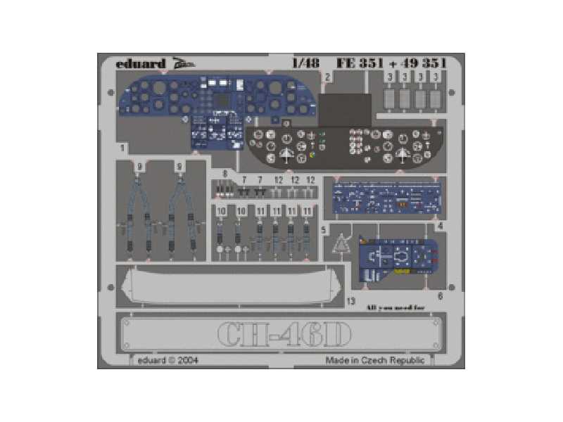  CH-46D interior 1/48 - Academy Minicraft - blaszki - zdjęcie 1