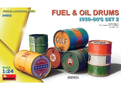 Fuel & Oil Drums 1930-50&#8217;s Set 2 - zdjęcie 1