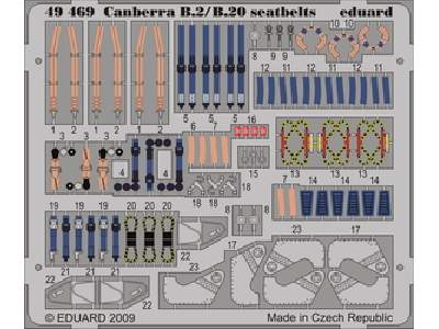  Canberra B2/ B20 seatbelts 1/48 - Airfix - blaszki - zdjęcie 1